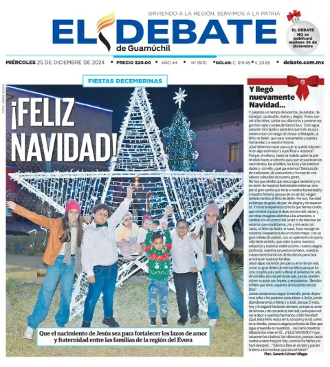 Portada de El Debate de Guamúchil