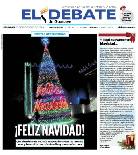 Portada de El Debate de Guasave