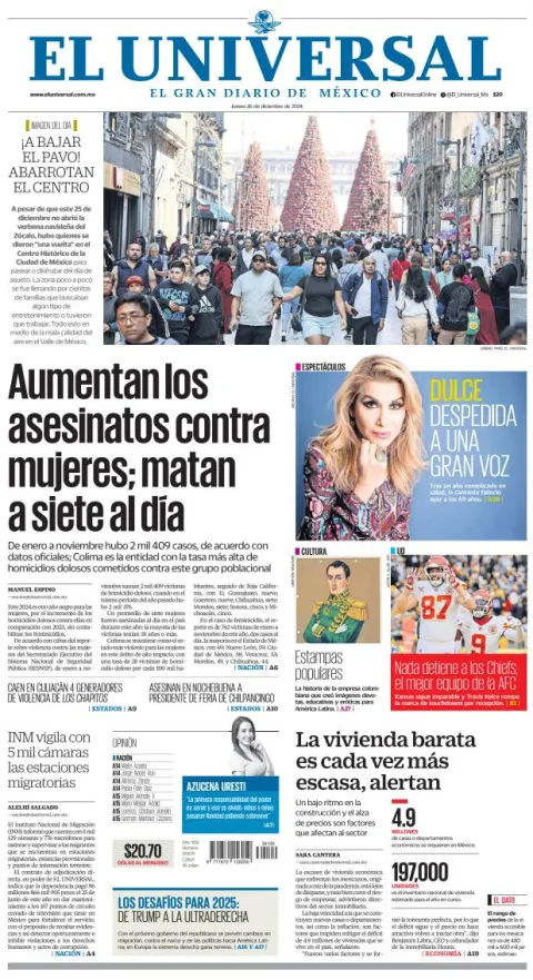 Portada de El Universal