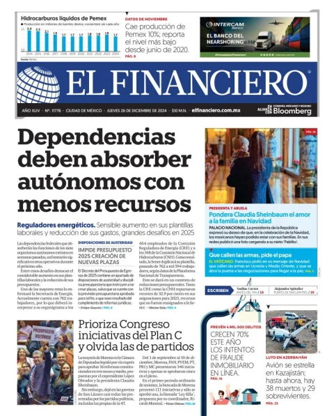Portada de El Financiero