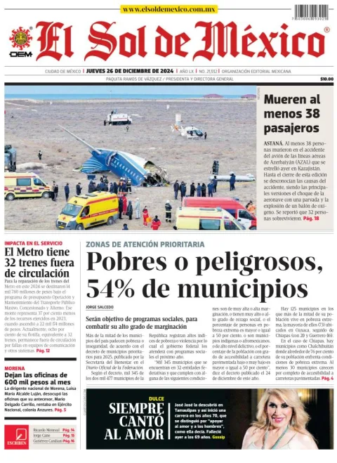 Portada de El Sol de México