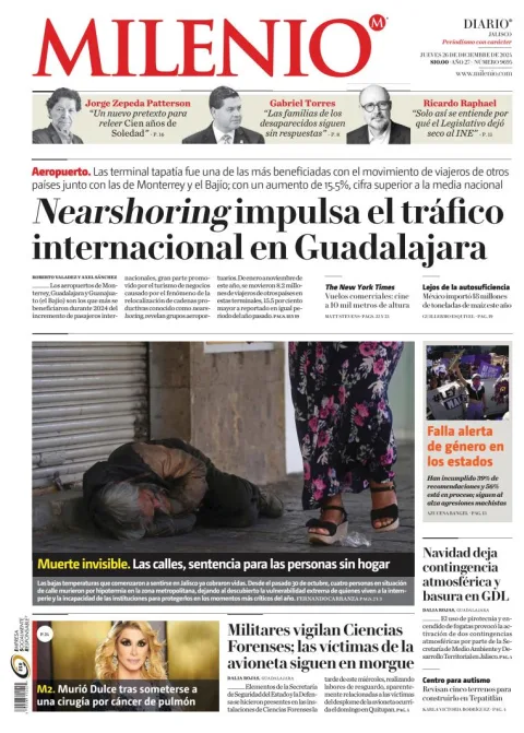 Portada de Milenio Jalisco