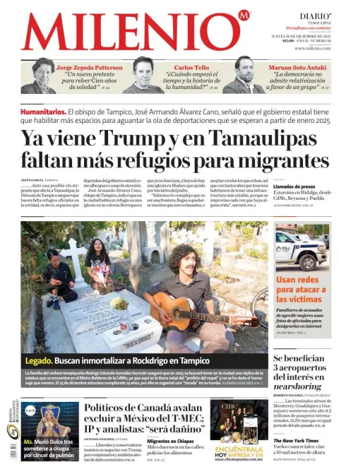 Portada de Milenio Tamaulipas