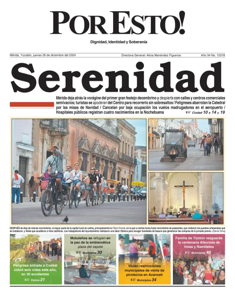 Portada de Por Esto (merida, Yucatan) del jueves, 26 de diciembre de 2024