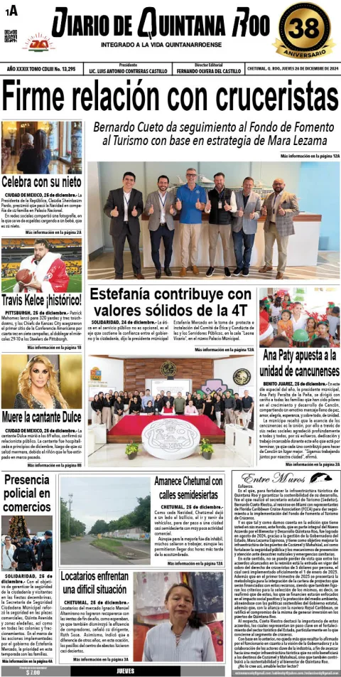 Portada de Diario de Quintana Roo del 2024-12-26