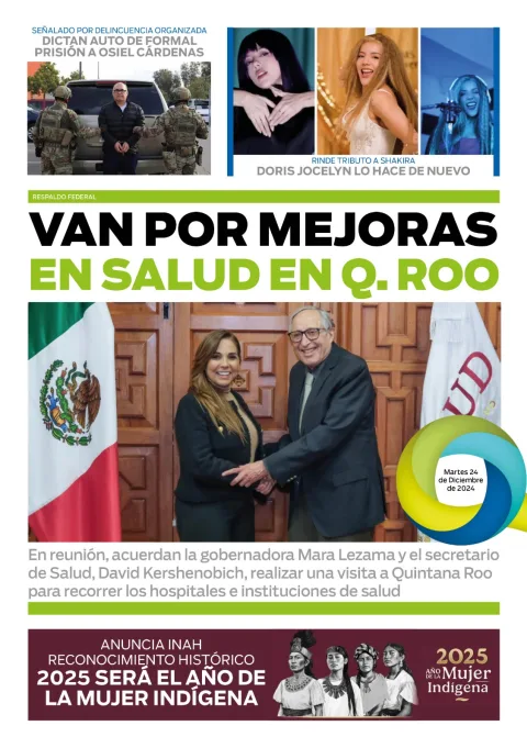 Portada de El Quintana Roo (contraportada) del martes, 24 de diciembre de 2024