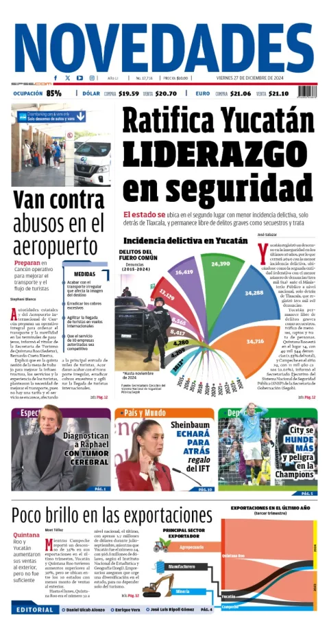 Portada de Novedades Yucatan