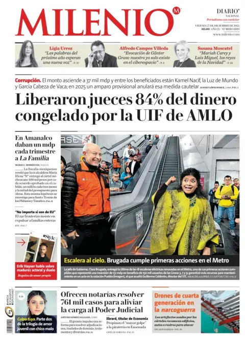 Portada de Milenio