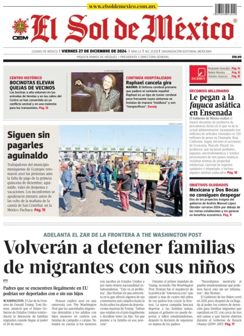 Portada de El Sol de México