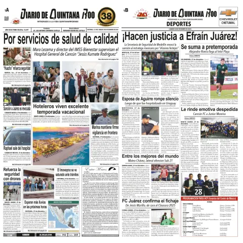 Portada de Diario de Quintana Roo