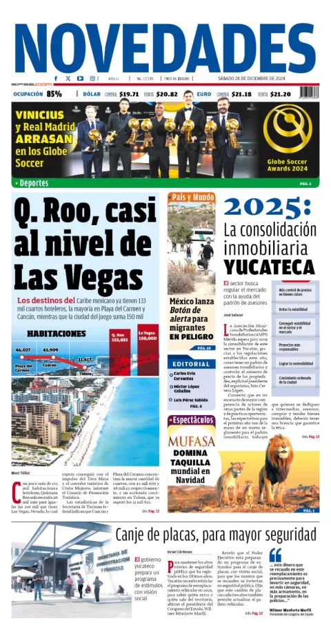Portada de Novedades Yucatan