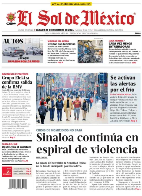 Portada de El Sol de México