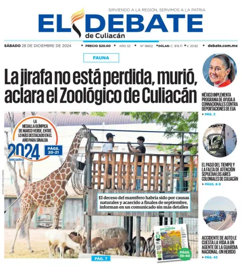Portada de El Debate de Culiacán