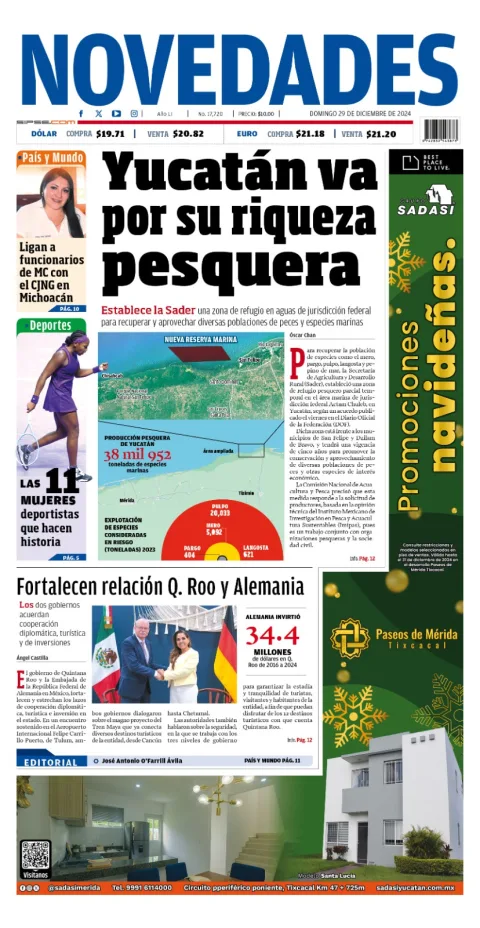 Portada de Novedades Yucatan