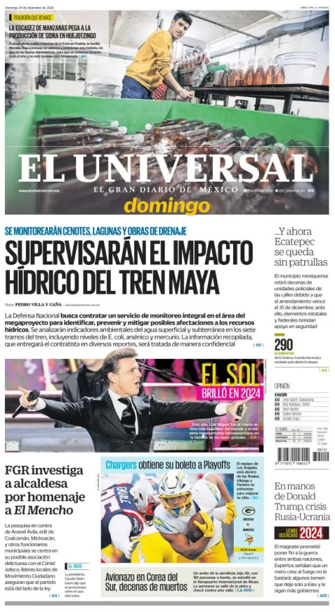 Portada de El Universal