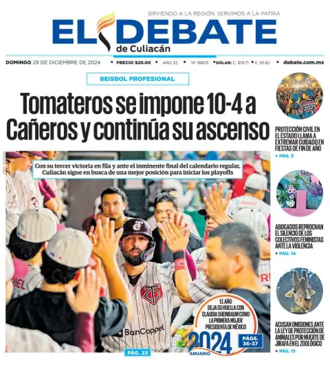 Portada de El Debate de Culiacán
