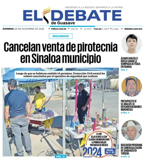 Portada de El Debate de Guasave