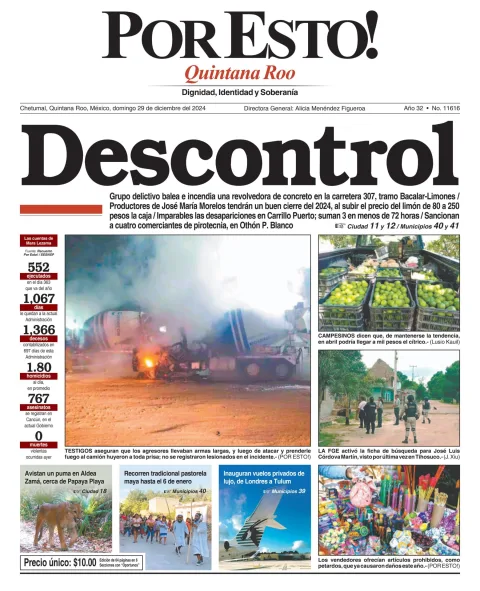 Portada de Por Esto (quintana Roo Chetumal)