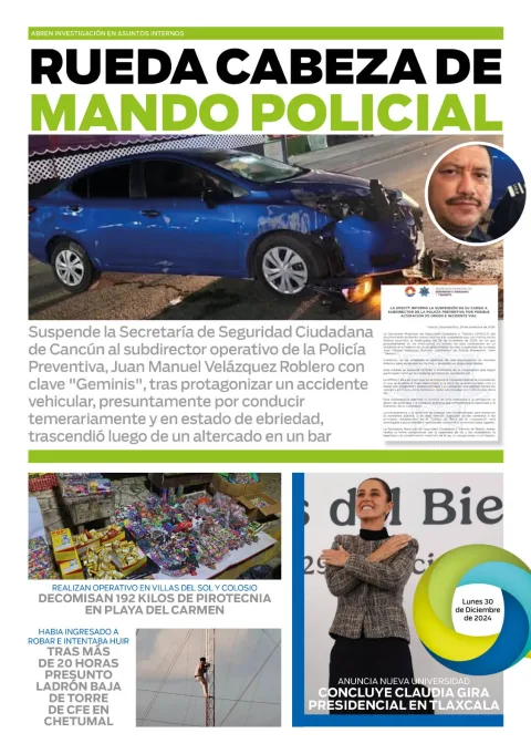 Portada de El Quintana Roo (contraportada)