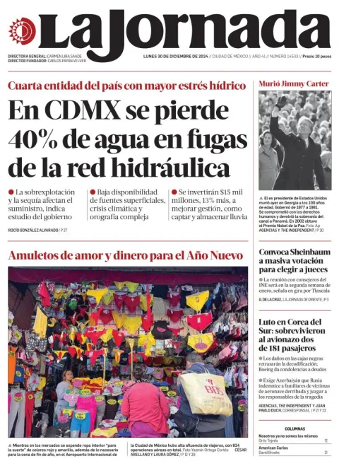 Portada de La Jornada