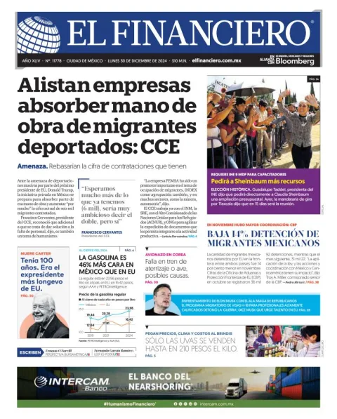 Portada de El Financiero