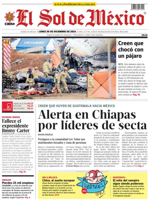 Portada de El Sol de México