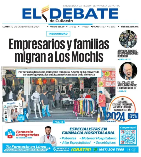 Portada de El Debate de Culiacán