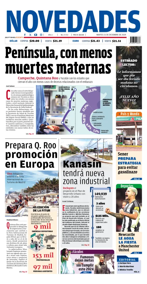 Portada de Novedades Quintana Roo