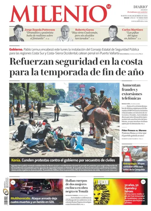 Portada de Milenio Jalisco