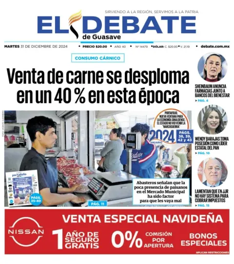 Portada de El Debate de Guasave