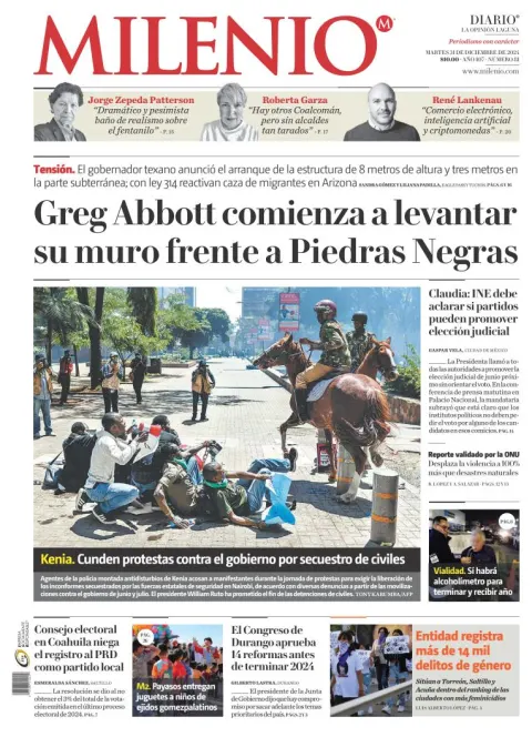 Portada de Milenio Laguna