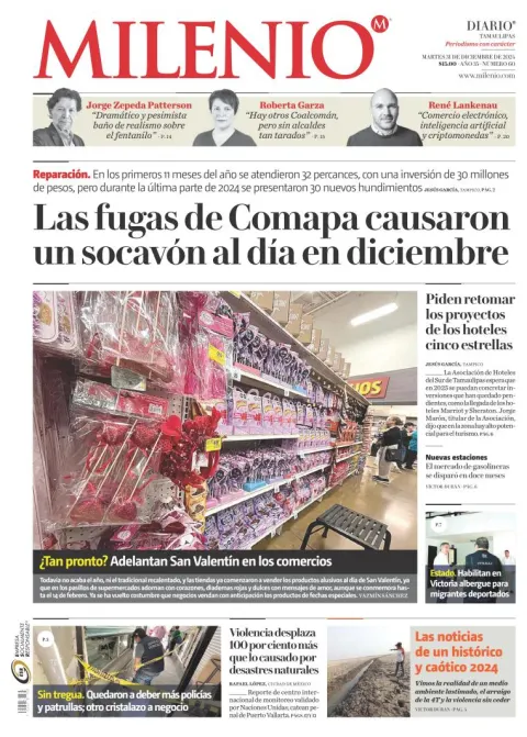 Portada de Milenio Tamaulipas