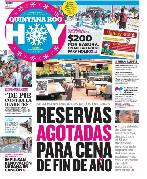 Portada de Quintana Roo Hoy