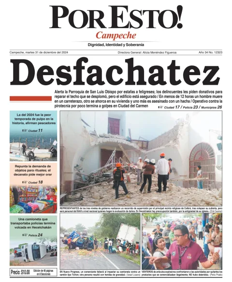 Portada de Por Esto (campeche) del martes, 31 de diciembre de 2024