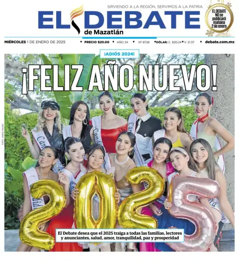 Portada de El Debate de Mazatlán