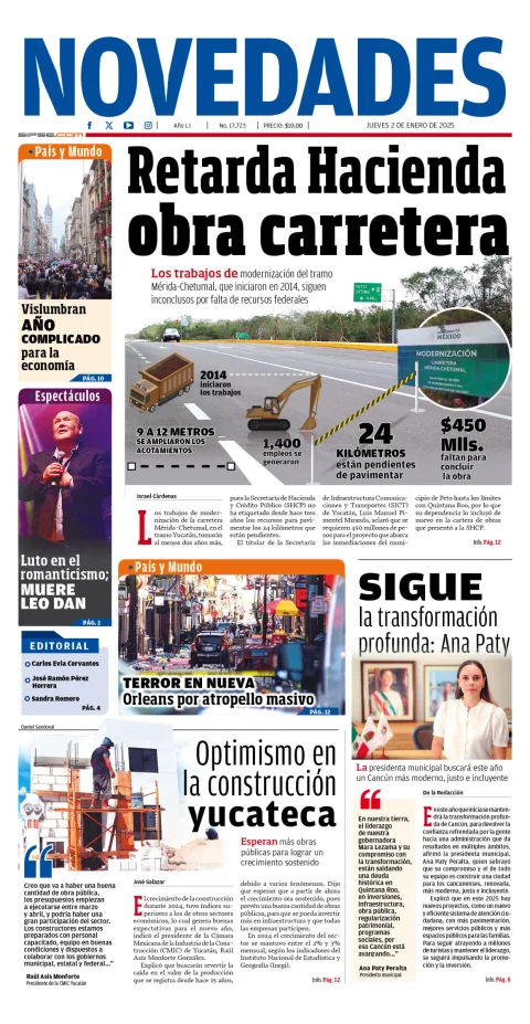 Portada de Novedades Quintana Roo