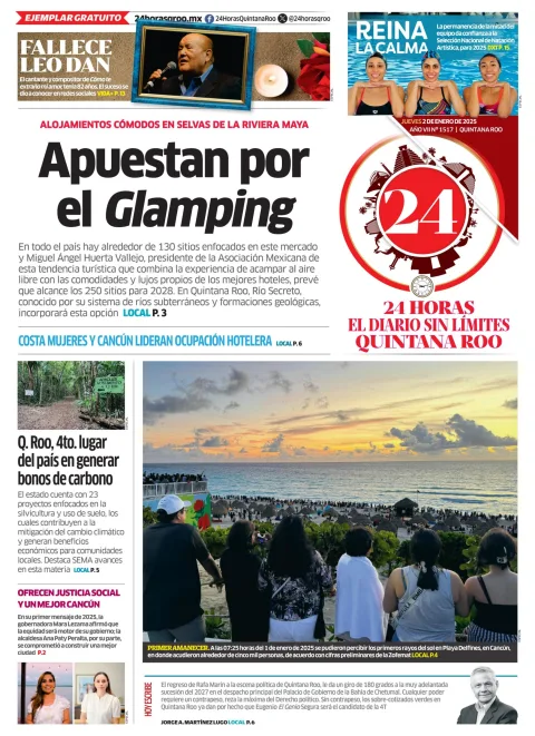 Portada de 24 Horas Quintana Roo