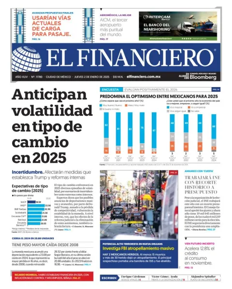 Portada de El Financiero