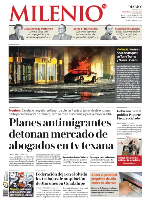 Portada de Milenio Monterrey