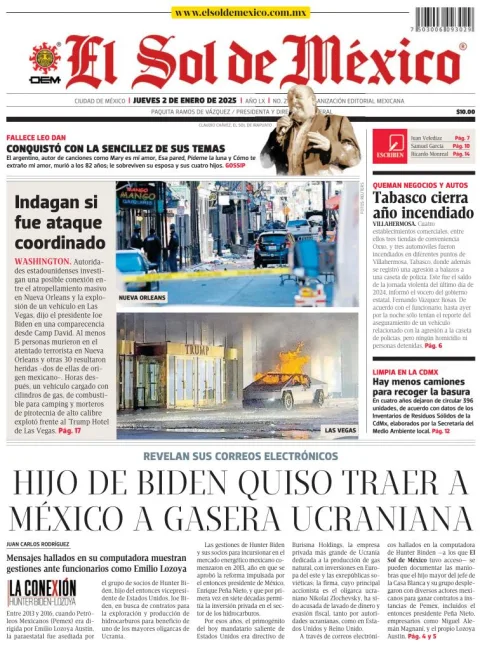Portada de El Sol de México