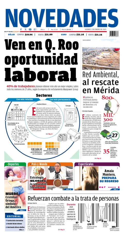 Portada de Novedades Quintana Roo