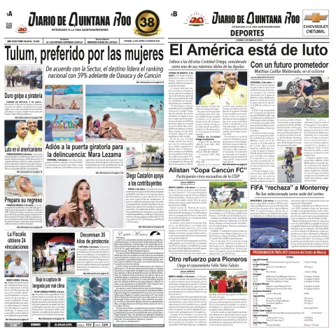 Portada de Diario de Quintana Roo
