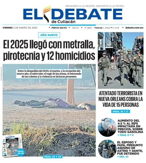 Portada de El Debate de Culiacán