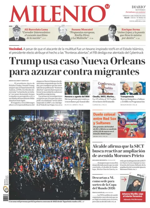 Portada de Milenio Monterrey