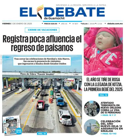Portada de El Debate de Guamúchil