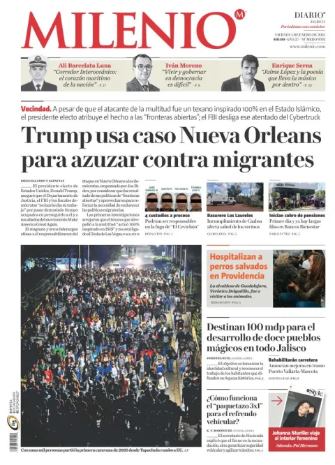 Portada de Milenio Jalisco