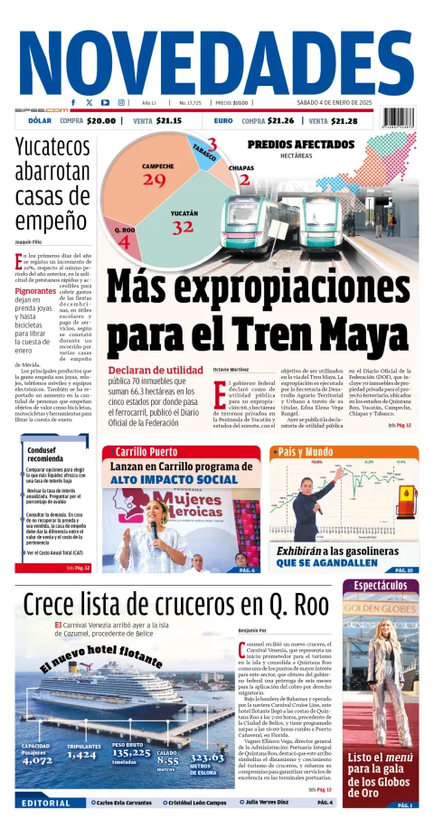 Portada de Novedades Quintana Roo