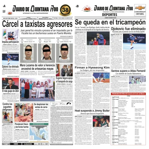 Portada de Diario de Quintana Roo del 2025-01-04
