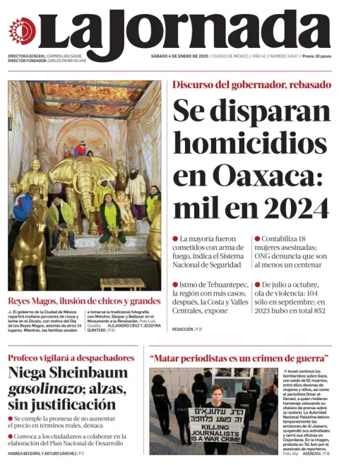Portada de La Jornada