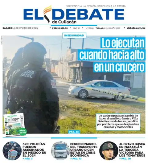 Portada de El Debate de Culiacán